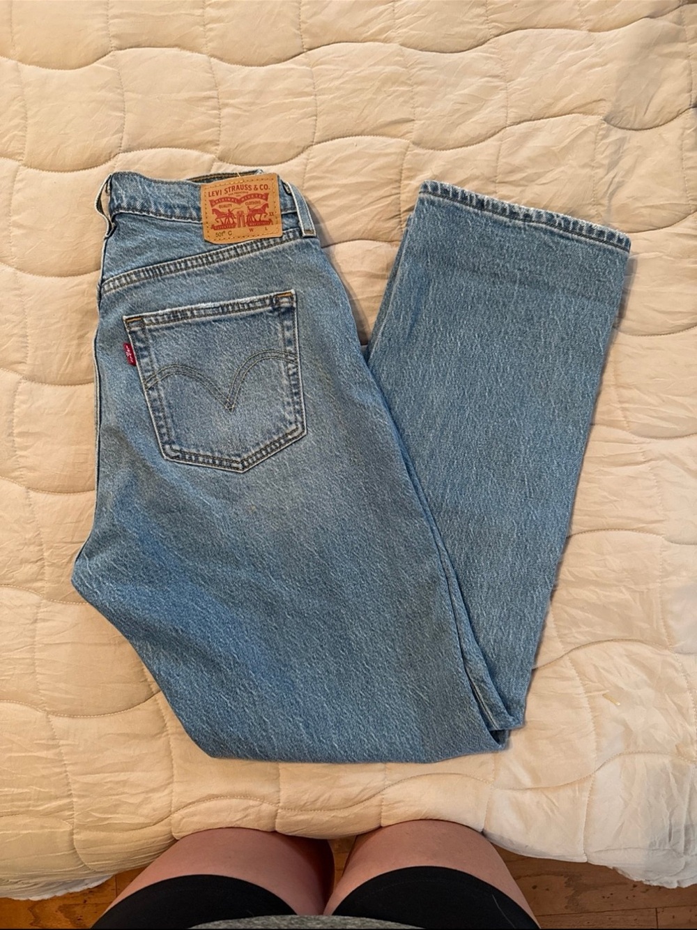 Levi's Light Blue 501 Curve Straight Leg Jeans
